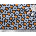 thumbnail image 2 of Soimoi Poly Georgette Fabric Pumpkin,Cat & Bat Halloween Print Fabric by Yard 42 Inch Wide, 2 of 3