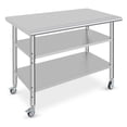 thumbnail image 1 of EDTara Stainless Steel Work Table with Wheels, Heavy Duty Kitchen Prep Workbench, NSF Commercial Table with Adjustable Undershelf for Hotel & Garage, 1 of 9