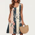 thumbnail image 1 of Ovzne Robes pour Femmes 2025 Robe Femme Décontractée Grande Taille Sans Manches Col Rond Courte Robe Fleurie Grande Taille Robe Maxi Liquidation, 1 of 5