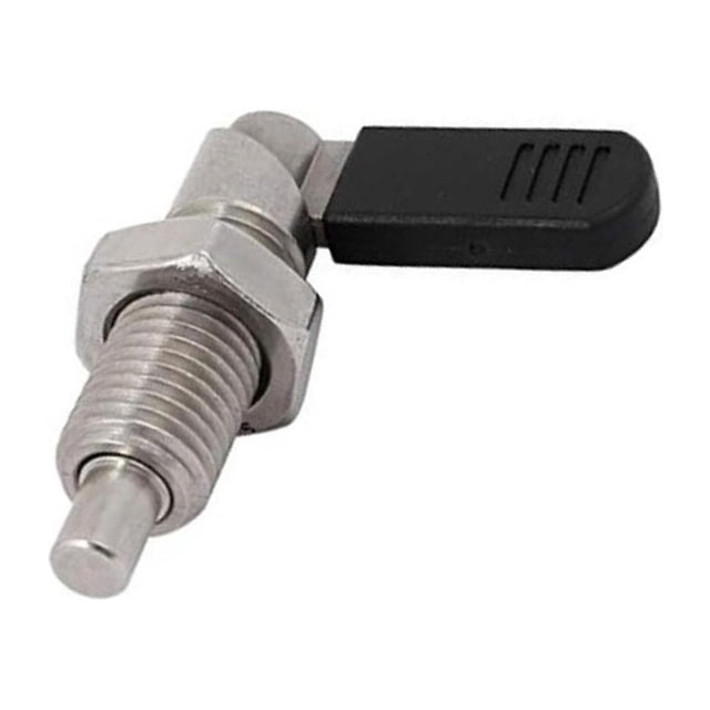 Transemion Sleek Stainless Steel L Type Indexing Plungers Fine Thread Locking Bolts Silver M12-8 1Set