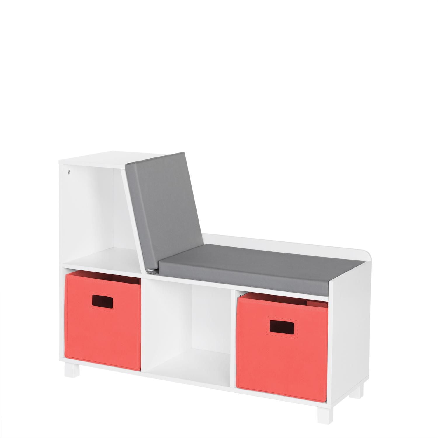RiverRidge® Home Book Nook Collection Storage Bench with Cubbies in White for Kids with 2-Piece Taupe Bins