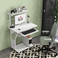 thumbnail image 2 of HOMCOM 32" Computer Desk Mobile Home Office Desk with Keyboard Tray Shelf, 2 of 10