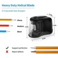 thumbnail image 2 of Electric Pencil Sharpener With Auto Stop For 6-11mm Pencils, Quick Sharpening Pencil Sharpener With Non-Slip Pads For Home, Battery Operated Heavy, 2 of 5
