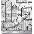 thumbnail image 1 of Soimoi Black Poly Georgette Fabric Street Light & Monuments Architectural Fabric Prints By Yard 52 Inch Wide, 1 of 3