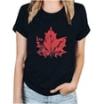 thumbnail image 1 of TopLLC Tenues du 4 Juillet pour Femmes Hauts d'Été pour Femmes, Hauts d'Été pour Femmes T-Shirt d'Été Basique à Manches Courtes Décontracté pour Femmes Blouse à Imprimé Feuille d'Érable de la Fête du Canada T-Shirt à Col Rond, 1 of 3