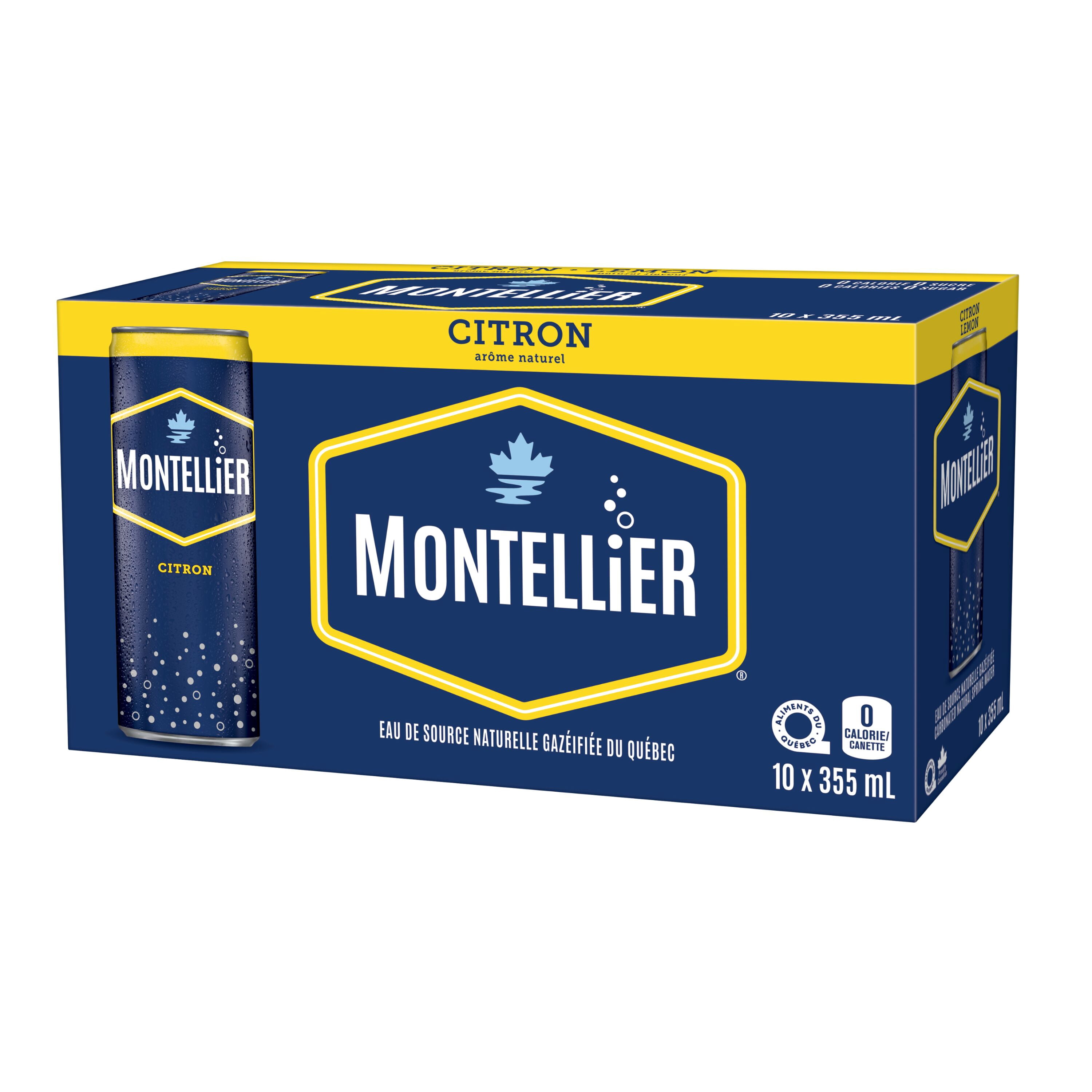 Montellier Lemon Natural Spring Water 10 x 355 ml, Cans