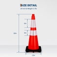 thumbnail image 1 of High Visibility & Durable PVC Vehicle Cone Decor – 28" Orange Safety Cones with 2 Reflective Collars – Road, Parking, Driveway Markers – Set of 8 – Red, 1 of 7