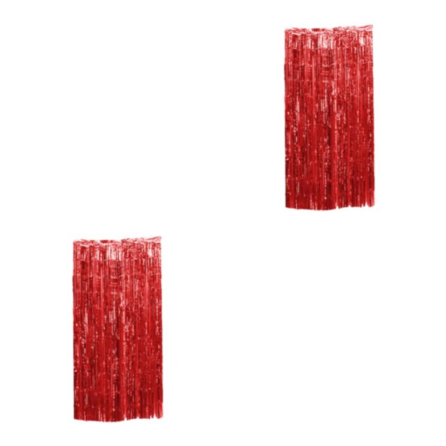 Wweixi Customized Fringe Curtain For Exquisite Anniversary Party Decorations Luster Red 2Set