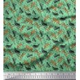 thumbnail image 1 of Soimoi Moss Georgette Fabric Leaves & Leopard Animal Printed Fabric 1 Yard 42 Inch Wide, 1 of 1