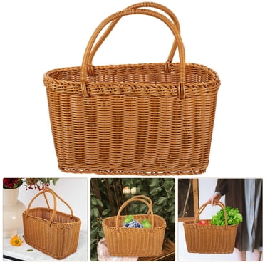 USHOBE Picnic Essentials Storage Basket with Simple Style for Families 1Pack