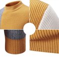 thumbnail image 4 of Xcmzpl Mens Mock Turtleneck Sweater Long Sleeve Casual Pullover Sweater Slim Fit Basic Knit Tee Color Block Fall Sweaters, 4 of 5