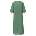 thumbnail image 2 of Robes d'Été pour Femmes Deux Pièces Impression Numérique 3D Mode Manches Courtes Grande Taille Vert Menthe TTTG, 2 of 3