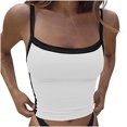 thumbnail image 1 of DPTALR Blouse Sans Manches à Col Rond pour Femme, T-Shirt Patchwork Ample, 1 of 8