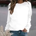 thumbnail image 2 of Hauts à Manches Longues pour Femmes Mode Femmes Décontracté Manches Longues Col Rond Uni Chandail pour Dames Hauts Blouse Blouses à Manches Longues pour Femmes Hauts à Manches Longues Hauts pour Femmes Manches Longues, 2 of 4
