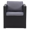 thumbnail image 2 of CorLiving Parksville 7-Piece Black Resin Wicker Rattan and Steel Patio Sectional Set with Extra Armchair, Cushions, & Square Coffee Table, 2 of 9