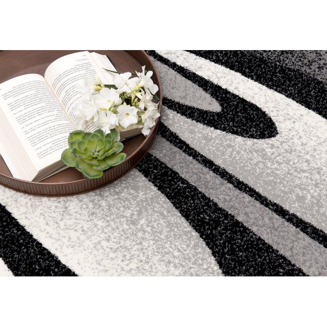 Rug Branch Montage Modern Area Rug Abstract - Black Grey - VEG7897BKGY212