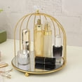 thumbnail image 1 of FcBaudy Wrought Iron SingleTier Gold Birdcage Dessert Stand Cake Tray Snack Rack Kitchen Tableware Cup Tea Break Display Bathroom Cosmetics Display Stand Metal Birdcage Storage Rack, 1 of 6