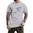 thumbnail image 1 of BOBOGOJP Chandails de Dessous pour Hommes à Manches Courtes, Chandail à Enfiler à Col Rond, Coupe Décontractée, T-Shirt (Gris, TG), 1 of 5
