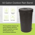 thumbnail image 2 of Good Ideas Aspen ECO 50 Gallon Outdoor Rain Barrel Water Storage Collector, Oak, 2 of 7