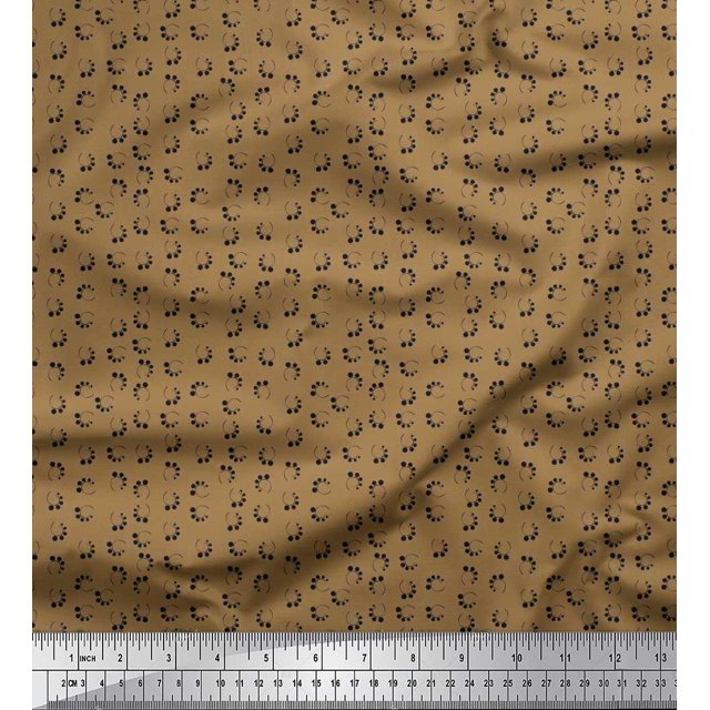 Soimoi Poly Georgette Fabric Dots Shirting Print Fabric by The Yard 42 Inch Wide