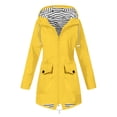 thumbnail image 2 of Women Solid Rain Jacket Outdoor Plus Size Waterproof Hooded Windproof Loose Coat, 2 of 6