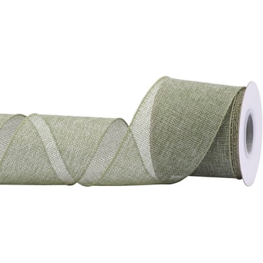 Joycrosso Burlap Wired Edge Ribbon 3 inch x 10 Yards, Spring Moss, Ideal for Crafting, Gift Wrapping, Wreath, Christmas Tree, and Rustic Wedding Decorations