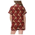 thumbnail image 3 of WEAIXIMIUNG Kids' Christmas Classic Print Button Down Collar Short Sleeve Top & Shorts Pajama Set 10-11 Years, 3 of 6