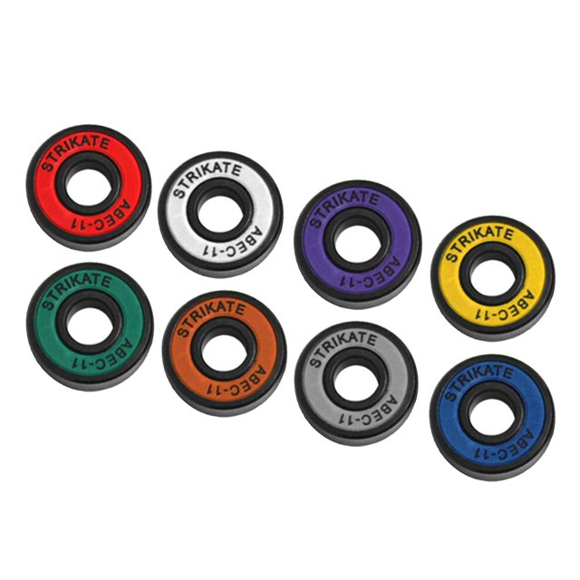 koolsoo 8Pcs Skateboard Bearings 8mm Precision Size ABEC-11 for Longboard Multicolor