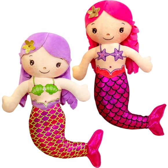 Milisten 2pcs Mermaid Dolls Stuffed Mermaid Toys Cartoon Mermaid Dolls for Little Girls