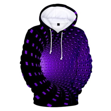 Ediodpoh Unisex Men's 3D Printing Creative Round Neck Casual Long Shirts Top Blouse Men's Fashion Hoodies & Sweatshirts Purple S