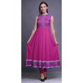 thumbnail image 2 of Bimba Kurti Longue Indienne Rose Fuchsia Damassé pour Femmes Tenue de Fête Imprimée Sans Manches Robe Anarkali Kurti Très Grande, 2 of 6