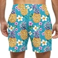 thumbnail image 4 of Kakii Men's Swim Trunks Hawaiian Bathing Mesh Lining Suit Swimsuits Beach Shorts with Pockets, 4 of 6