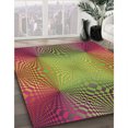 thumbnail image 3 of Ahgly Company Tapis Rond Lavable en Machine Intérieur Transitionnel Vert Pistache, 5 Pieds Rond, 3 of 7