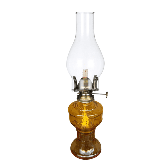 Rustic Oil Lamp Vintage Glass Coal Lamp Oil Lamps for Indoor Use Home Decor Lighting Oil Lantern Yellow