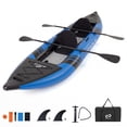 thumbnail image 1 of Goplus Inflatable Kayak Set Portable 2-person Kayak with Aluminium Oars EVA Padded Seat Blue, 1 of 10