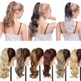 thumbnail image 3 of Long Straight/Curly Wrap Around on Ponytail Extension Synthetic Hairpiece, 3 of 6