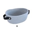 thumbnail image 3 of Wweixi Panier de Rangement avec Poignées en Corde de Coton Tressée Conteneur pour Bric-à-Brac Collations Clés Panier Cosmétique Tiroir Étagère Commode Gris P, 3 of 6