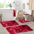 thumbnail image 4 of Mixed Colors Bath Mats 4 Set Bathroom Rugs For 4 Pcs Toilet Mats Universal Soft Comfortable Water Absorption Non-Slip Thick Machine Washable Easy Dry Dark Color, 4 of 7