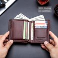 thumbnail image 4 of BULLCAPTAIN Large Capacity RFID Blocking Genuine Leather Wallet Black QB-027, 4 of 12
