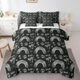 thumbnail image 1 of YST 7Pcs Rainbow Skull Comforter Set, Gothic Skeleton Head Bed in a Bag, Polyester, Queen, 1 of 5