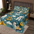 thumbnail image 2 of Ensemble de Couvre-Lit pour Roulotte pour Enfants Happy Camping, Ensemble de Courtepointe Simple, Chiens de Traîneau, Style Rustique de Ferme, Ensemble de Couvre-Lit Animal pour Garçons Filles, Accessoires de Roulotte, Ensemble de Literie 2 Pcs, 2 of 5
