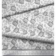 thumbnail image 3 of Soimoi White Poly Georgette Fabric Coffee Food Decor Fabric Printed Yard 42 Inch Wide, 3 of 5