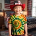 thumbnail image 1 of Hauts et T-Shirts pour Filles - T-Shirt Graphique à Manches Courtes Imprimé Tourbillon Col Rond Décontracté Confortable pour Usage Quotidien pour Tout-Petits et Enfants 2-13 Ans, 1 of 4