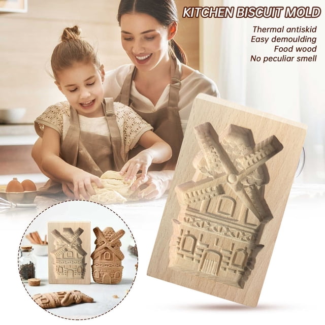 Oleegame 1PC Cookie Mold DIY Baking Moulds Wooden Cookie Cookie Moulds Embossing Craft Decorative Baking Tools For Christmas Thanksgiving Christmas Kitchen