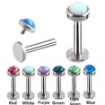 thumbnail image 3 of Opal Crystal Body Piercing Lip Nose Stud Labret Ring Bar Club Jewelry 6-8mm, 3 of 8