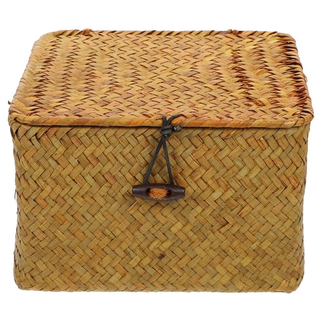 CNKOO Panier de Rangement Tissé Fournitures de Couture Pratiques Boîte de Rangement Panier de Rangement pour Bric-à-Brac