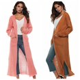 thumbnail image 1 of Women Floor Length Open Front Drape Cardigan Lightweight Long Sleeve Maxi Duster with Pockets Beige L, 1 of 5