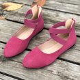 thumbnail image 4 of Ladys Single Shoes Suede Surface Elastic Ankle Strap Soft Sole Pointy Toe Flats Bottom Ballet Rear Ankle Zipper Shoes New Large Size Shallow Mouth Elastic Flat Shoes Hot Pink, 4 of 8