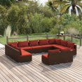 thumbnail image 1 of vidaXL Ensemble Salon de Jardin 11 Pcs avec Coussins Brun Rotin Poly, 1 of 4