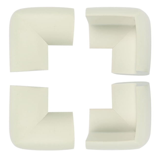 4pcs Foam Corner Protector White L Shape Cushion Table Edge Furniture Desk Guard Bumper. Made from soft foam with full elasticity, these white L-shaped corner protectors provide cushioning to absorb impact from sharp edges, ensuring safety for children and family members. Each protector measures 60 x 35 x 35 x 12mm and features a self-stick pad for easy installation on various surfaces like wood, glass, plastic, and metal. Suitable for baby proofing and protecting furniture during moves.